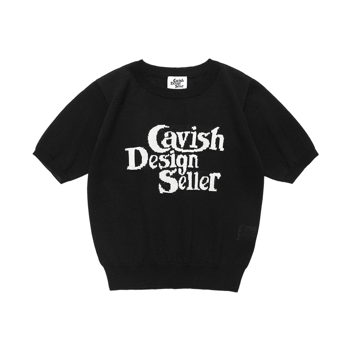CV2EMFK601ABK CAVISH W Seller Logo Intarsia Knit Black