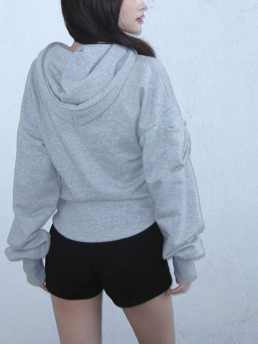VOONT Jenny Corset Hood Zip-Up (GRAY) 착용 스타일 - 5