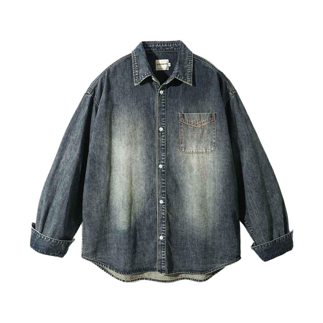 디미트리블랙 ASI 에센셜 바이오 워싱 데님 셔츠 더스트 인디고(Dimitri Black ASI Essential Bio Washing Denim Shirt Dust Indigo) - 1
