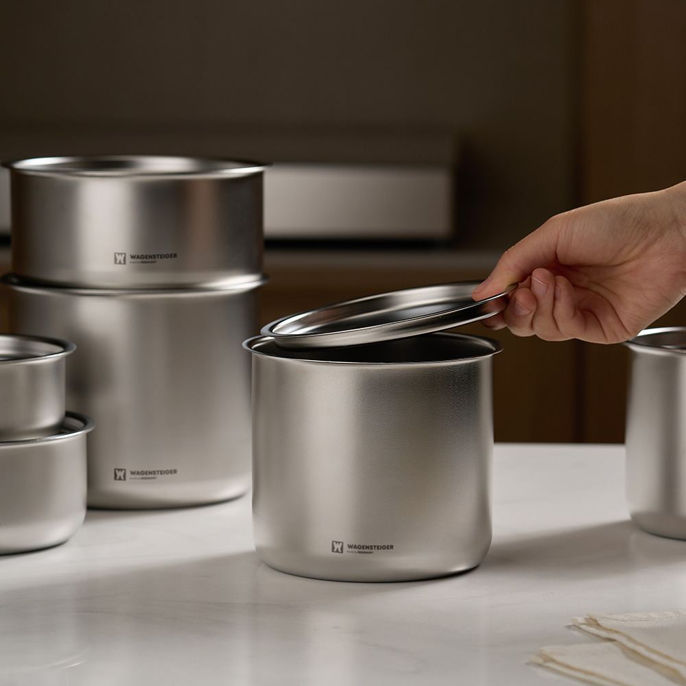바겐슈타이거 룬다르트 무연마제 스텐 304 캐니스터 깊은형(중)1200ml(WAGENSTEIGER Rundart Non-Polishing Stainless Steel 304 Canister Deep Type (Medium) 1200ml) - 2