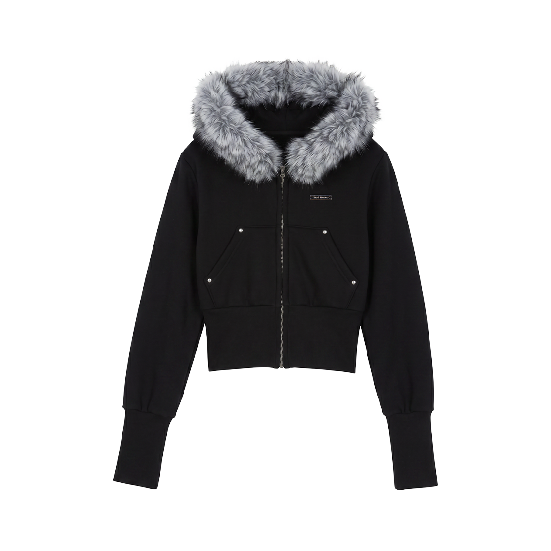 RS25FHZ101BLK Rosefrantz Fur Slim Rivet Hood Zip-up [Black]