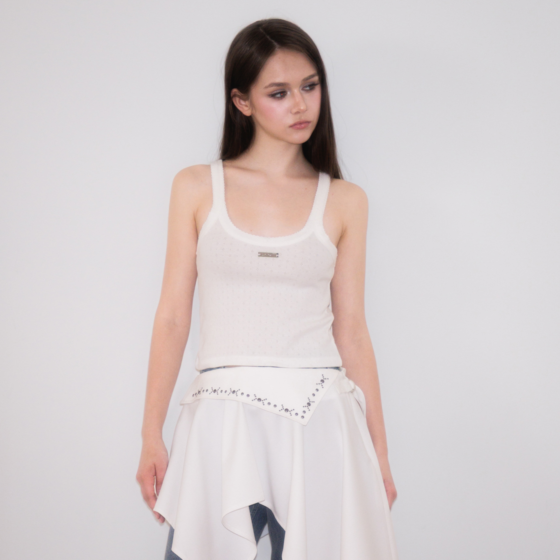로제프란츠 소프트 펀칭 레이스 슬리브리스 아이보리(Rosefrantz Soft Punching Lace Sleeveless [Ivory]) - 4