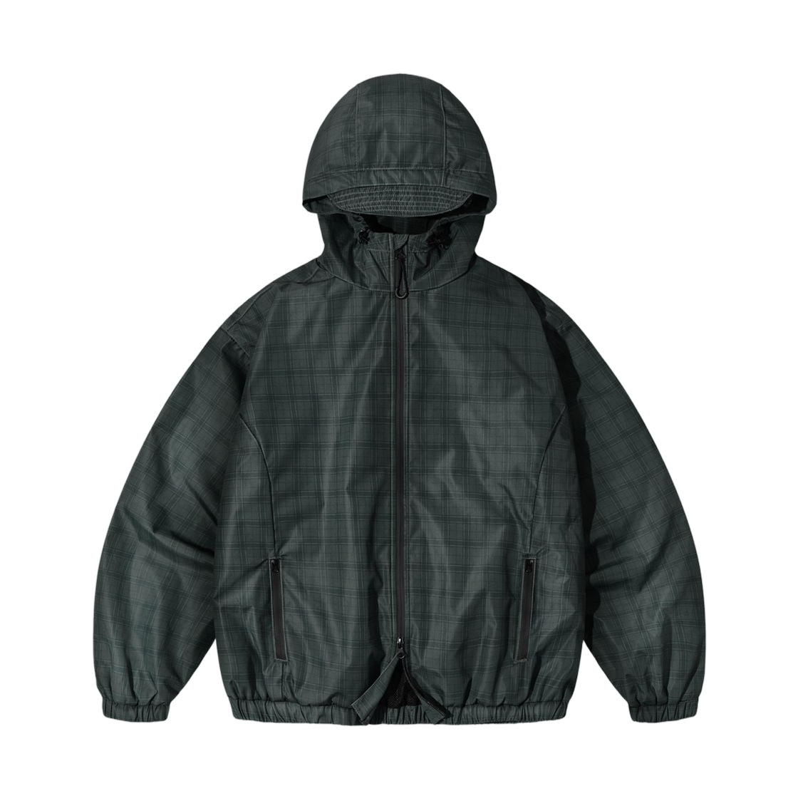 디미트리블랙 투웨이 에센셜 체크 후드 윈드브레이커 그린(Dimitri Black 2Way Essential Check Hooded Windbreaker Green)