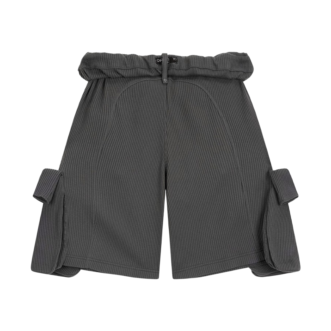 오픈 Yy 롤드 웨이스트 와플 카고 쇼츠 차콜(Open Yy Rolled Waist Waffle Cargo Shorts Charcoal) - 2
