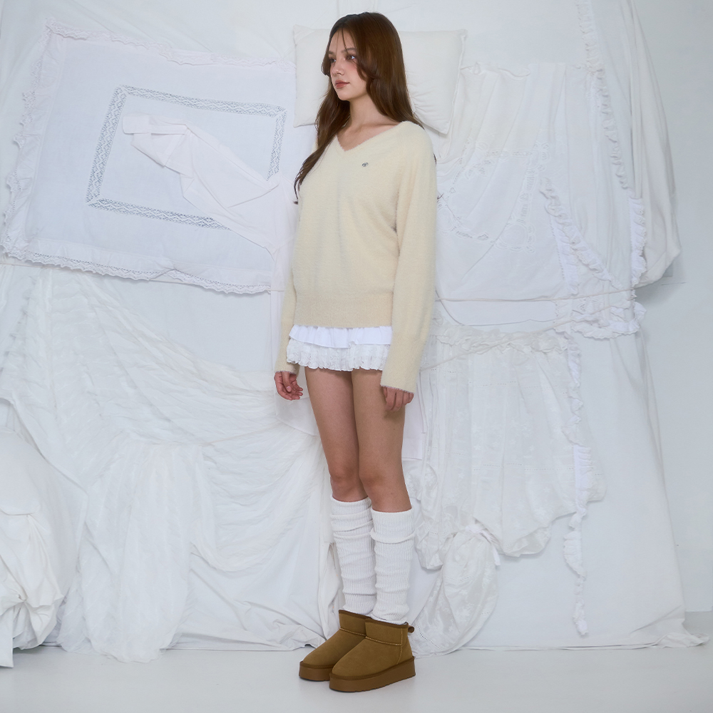 로제프란츠 퍼 브이넥 니트 버터(Rosefrantz Fur V-neck Knit [Butter]) - 3