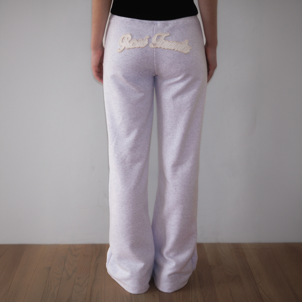 로제프란츠 패치워크 부츠컷 스웻팬츠 화이트 멜란지(Rosefrantz Patchwork Bootcut Sweatpants [White Melange]) - 4