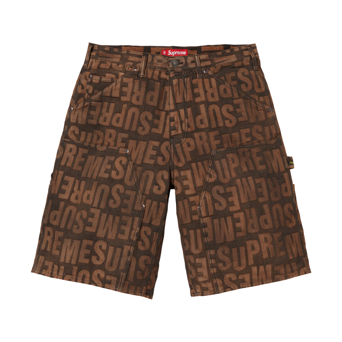 - Supreme Repeat Jacquard Double Knee Denim Short Dark Brown - 26SS
