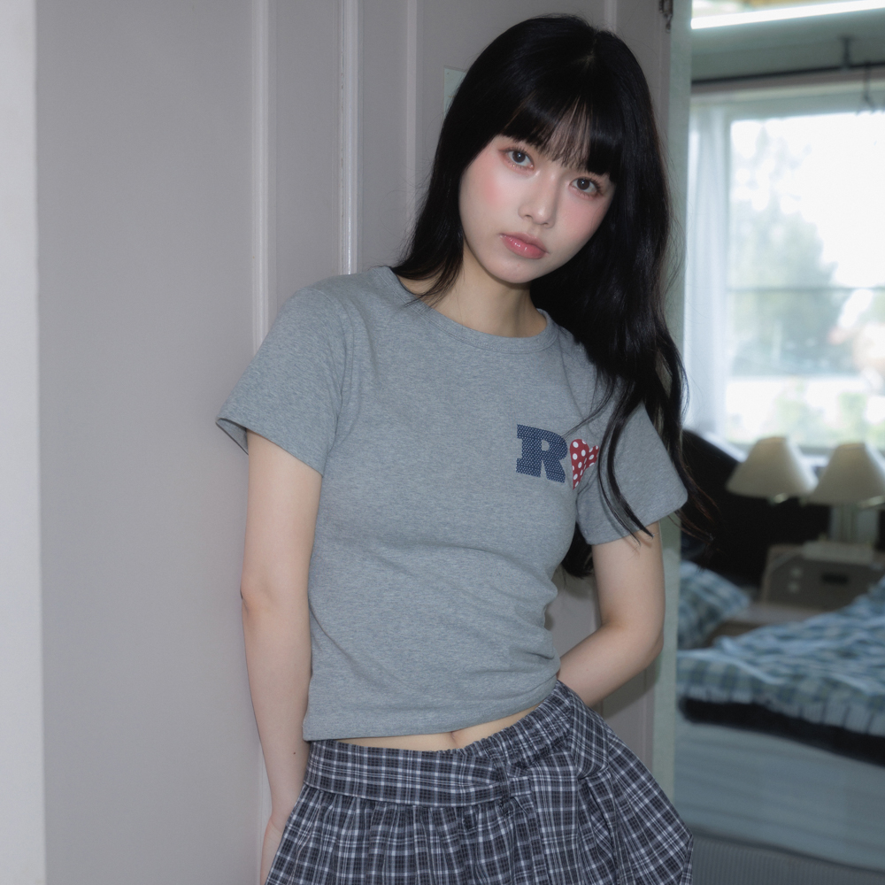 로제프란츠 도트 하트 코튼 티셔츠 그레이(Rosefrantz Dot Heart Cotton T-Shirt [Gray]) - 3
