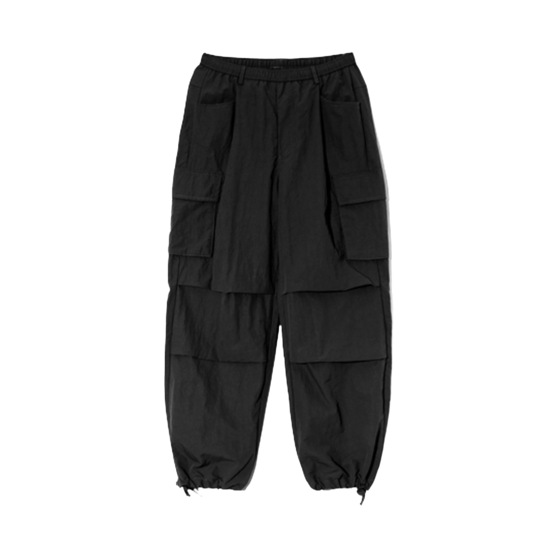 디미트리블랙 원턱 나일론 파라슈트 카고 팬츠 블랙(Dimitri Black One Tuck Nylon Parachute Cargo Pants Black)