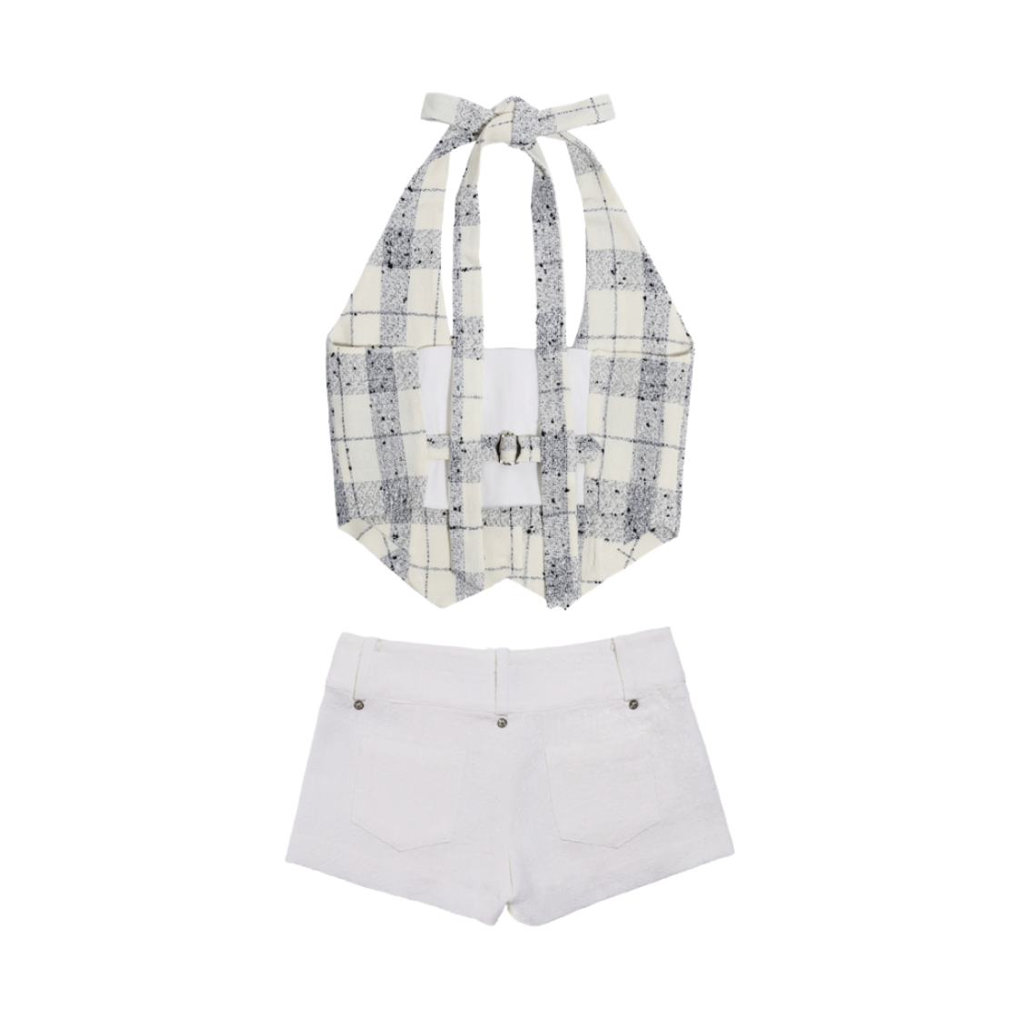 준수이 오리진 엔티티 트위드 셋업 아이보리(JUNSUI ORIGIN ENT Tweed Set Ivory) - 4