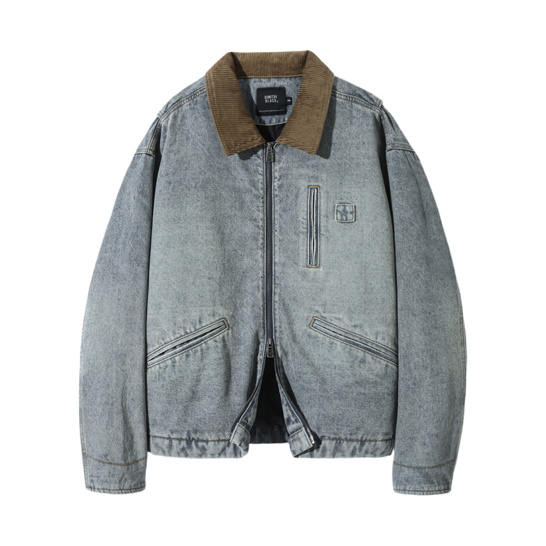 디미트리블랙 투웨이 OG 페이드 워싱 디트로이트 퀼팅 데님 자켓 더스트 인디고(Dimitri Black 2Way OG Fade Washing Detroit Quilting Denim Jacket Dust Indigo)