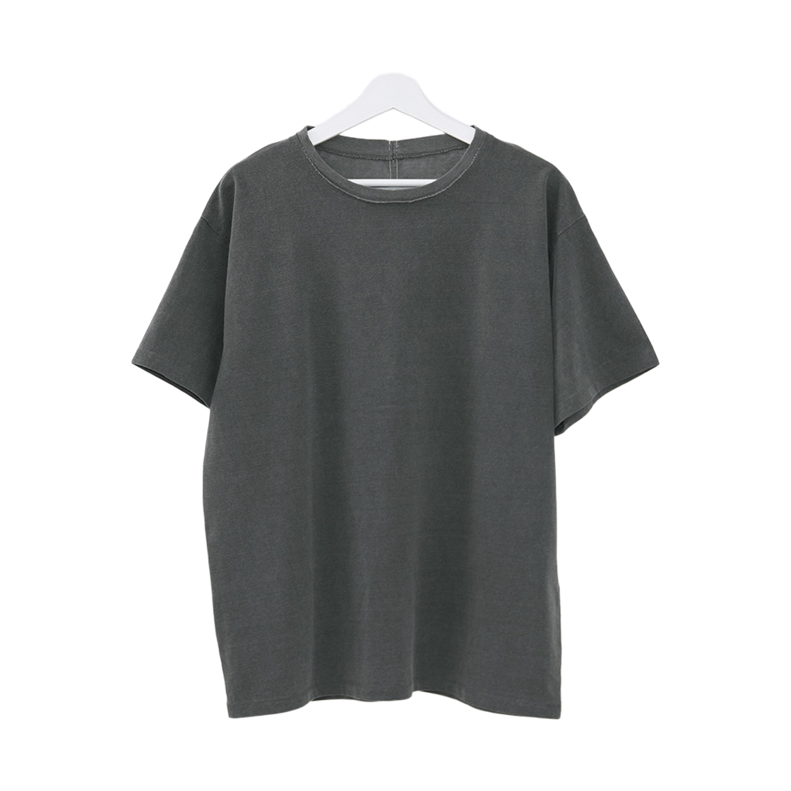 이티씨이 베이스 워시드 로우 컷 티셔츠 차콜(ETCE Base Washed Raw-Cut T-shirt Charcoal)