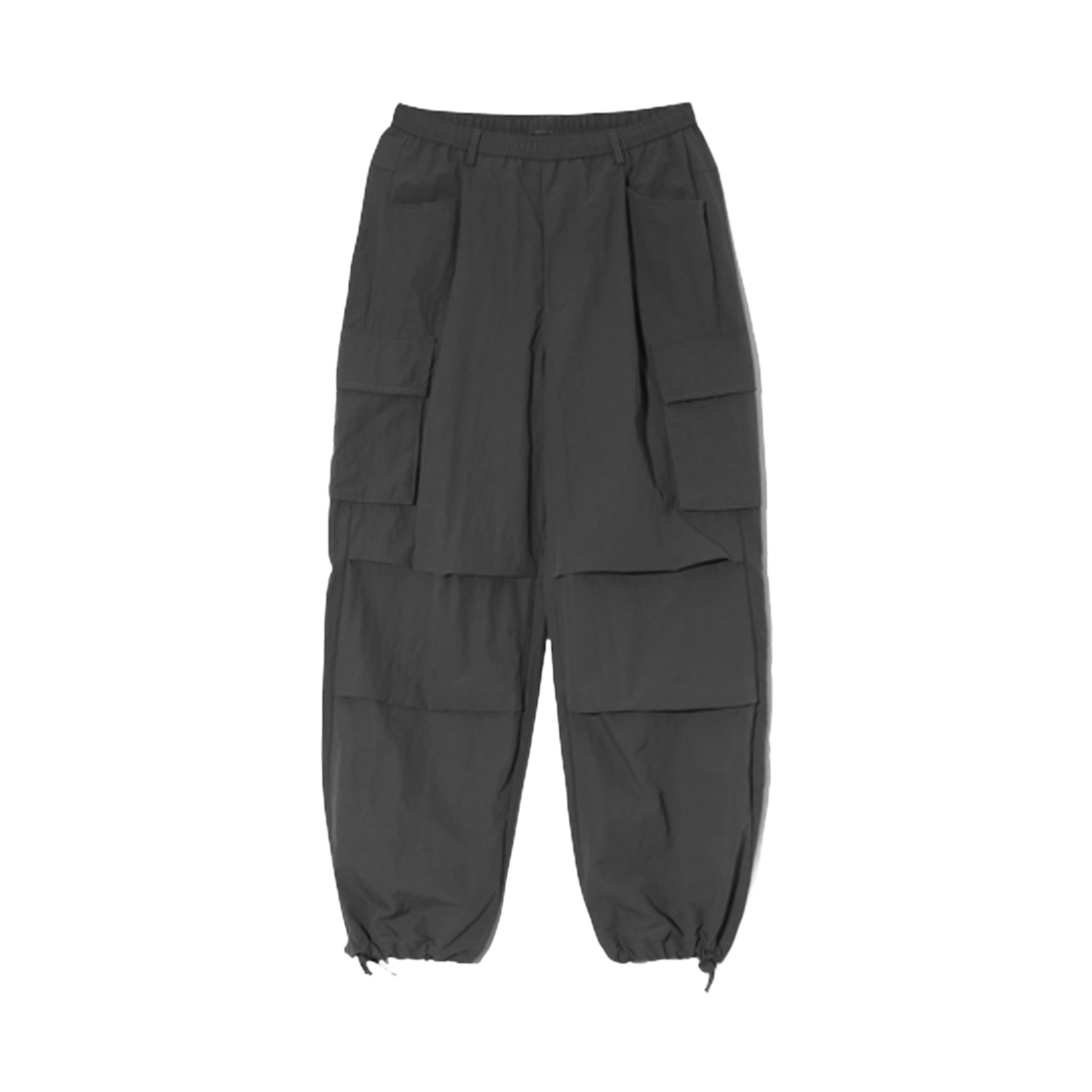 디미트리블랙 원턱 나일론 파라슈트 카고 팬츠 차콜 그레이(Dimitri Black One Tuck Nylon Parachute Cargo Pants Charcoal Grey)