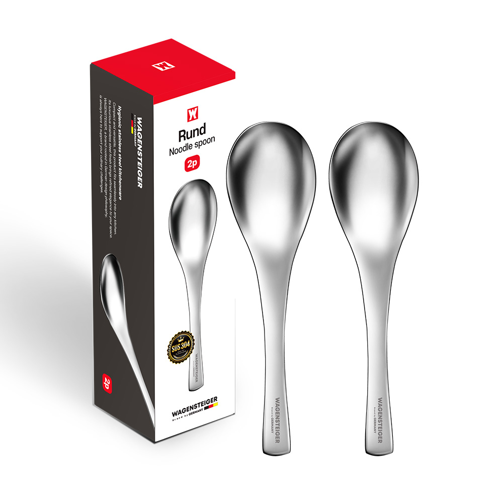 바겐슈타이거 올 스텐 304 룬트 누들 라면 우동 스푼 2P(WAGENSTEIGER All Stainless Steel 304 Rundt Noodle & Udon Spoon 2P Set) - 5
