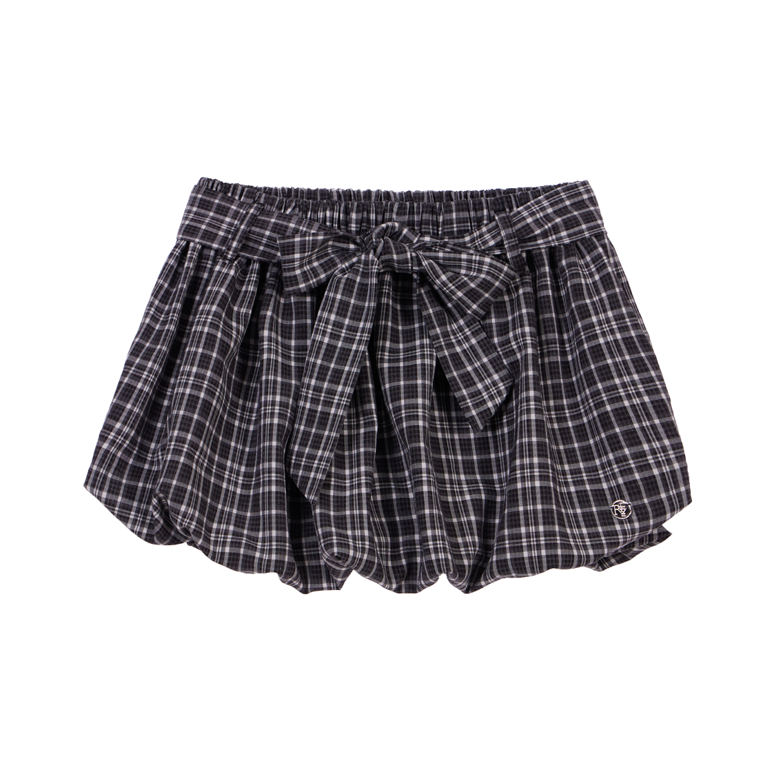 로제프란츠 벌룬 체크 벨트 미니스커트 블랙(Rosefrantz Balloon Check Belted Miniskirt [Black]) - 1