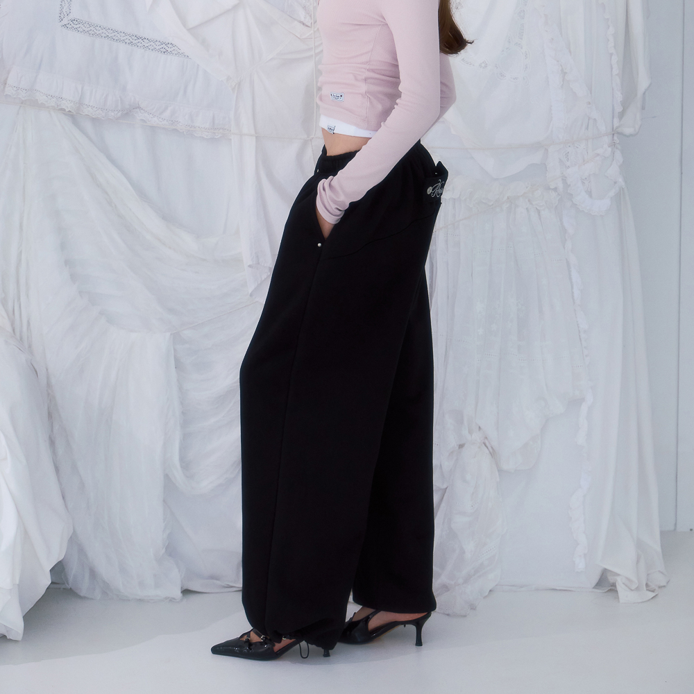 로제프란츠 백 포인트 투웨이 스웻팬츠 블랙(Rosefrantz Back Point 2Way Sweatpants [Black]) - 4