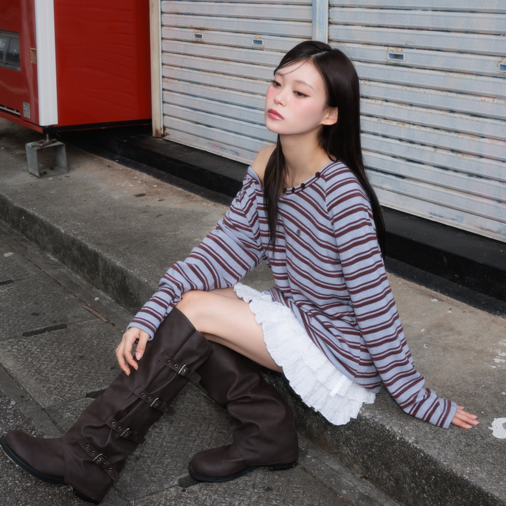 로제프란츠 스트라이프 버튼 롱슬리브 블루(Rosefrantz Stripe Button Long Sleeve [Blue]) - 4