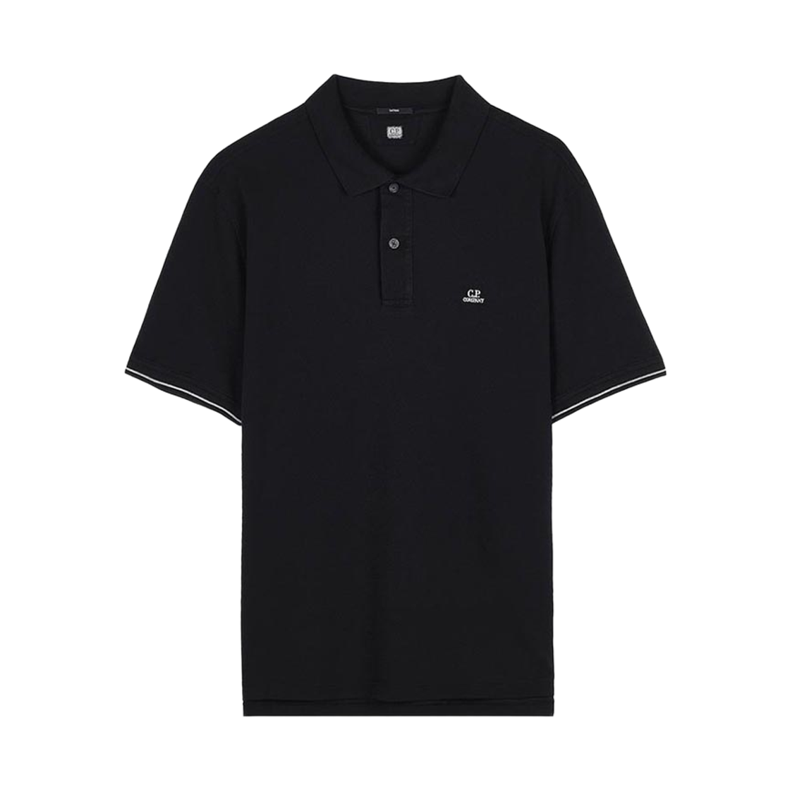 20CMPL288A006263G999 C.P. Company Logo Pique Polo Shirt Black - 26SS