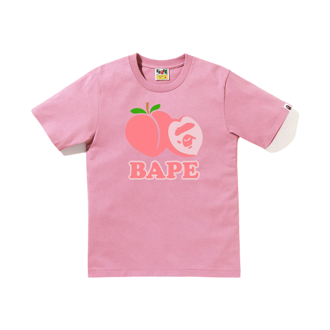 (W) 베이프 피치 티셔츠 핑크((W) BAPE Peach T-Shirt Pink)