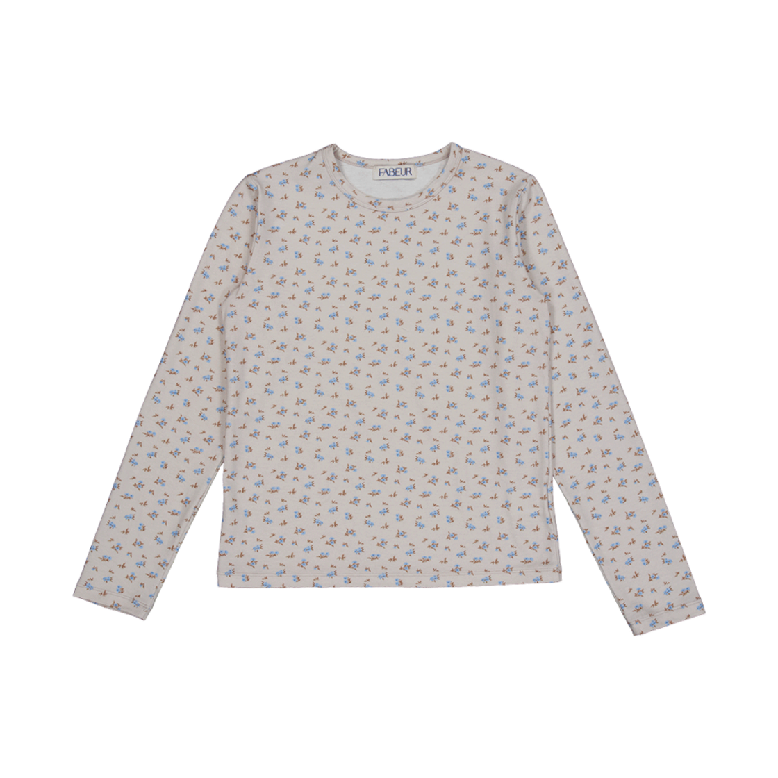 파버 플라워 패턴 티셔츠 베이지(FABEUR Flower Pattern T-Shirt Beige)