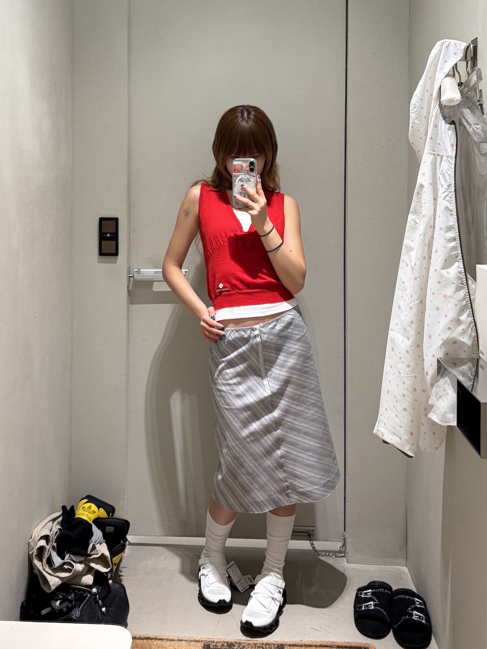Perverze Women Vintage Fabric Petticoat Gray - 26SS 착용 스타일 - 2