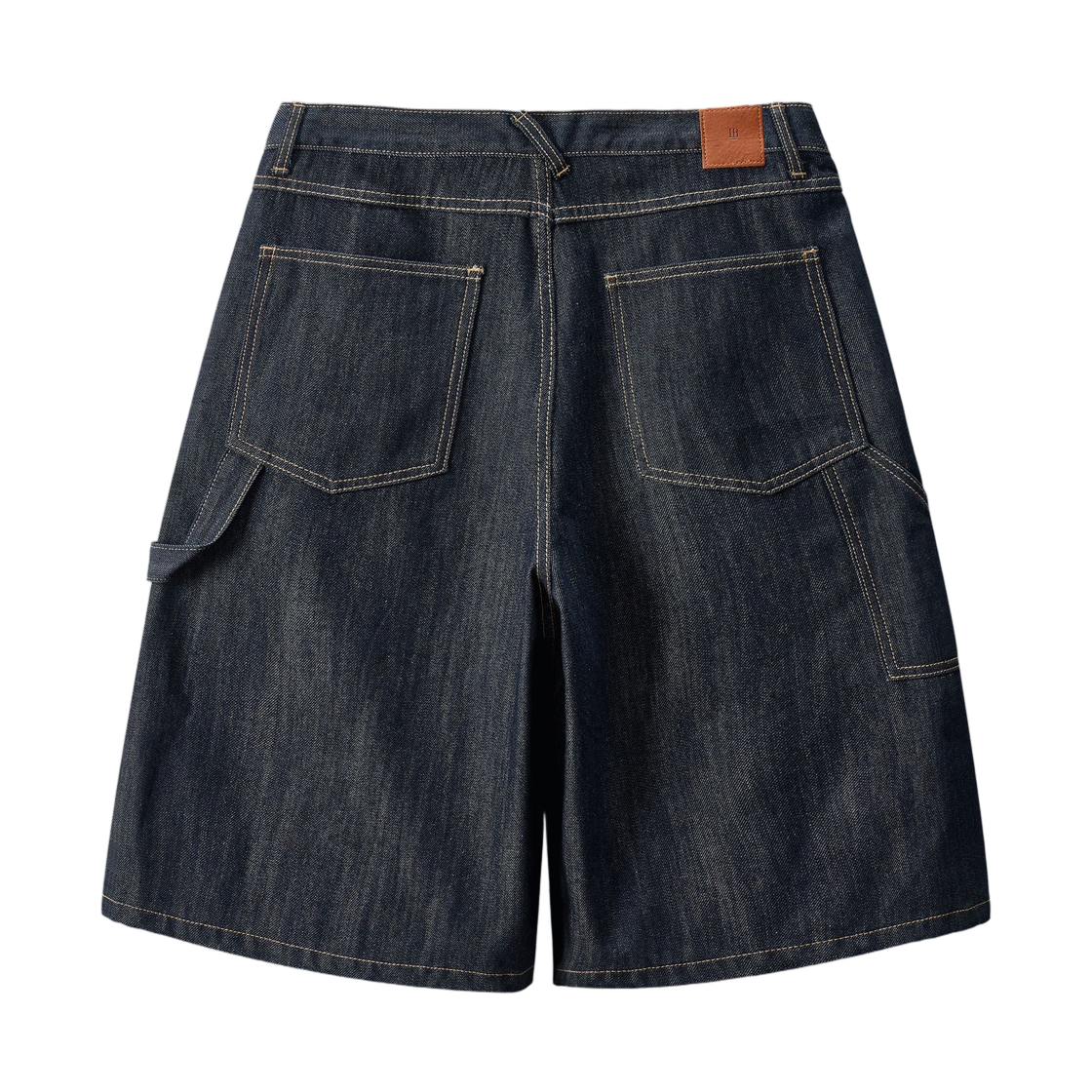 디미트리블랙 바이오 워싱 카펜터 버뮤다 데님 팬츠 슬럽 인디고(Dimitri Black Bio Washing Carpenter Bermuda Denim Pants Slub Indigo) - 2