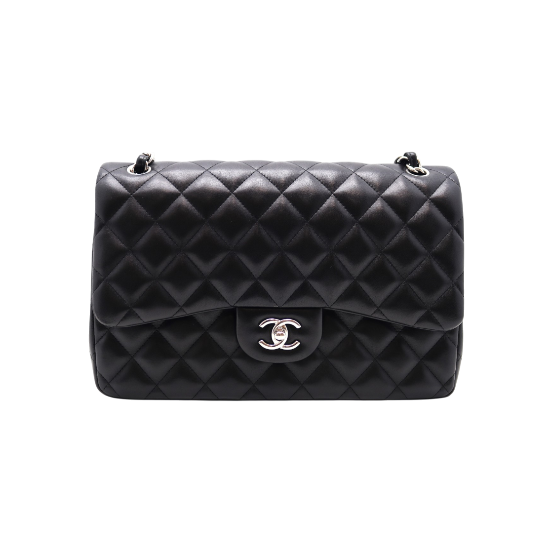ITR5E4AONUFD Chanel Classic Large Lambskin Silver 20 Series