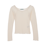 Rosefrantz Lace Label V-Neck Long Sleeve [Ivory]