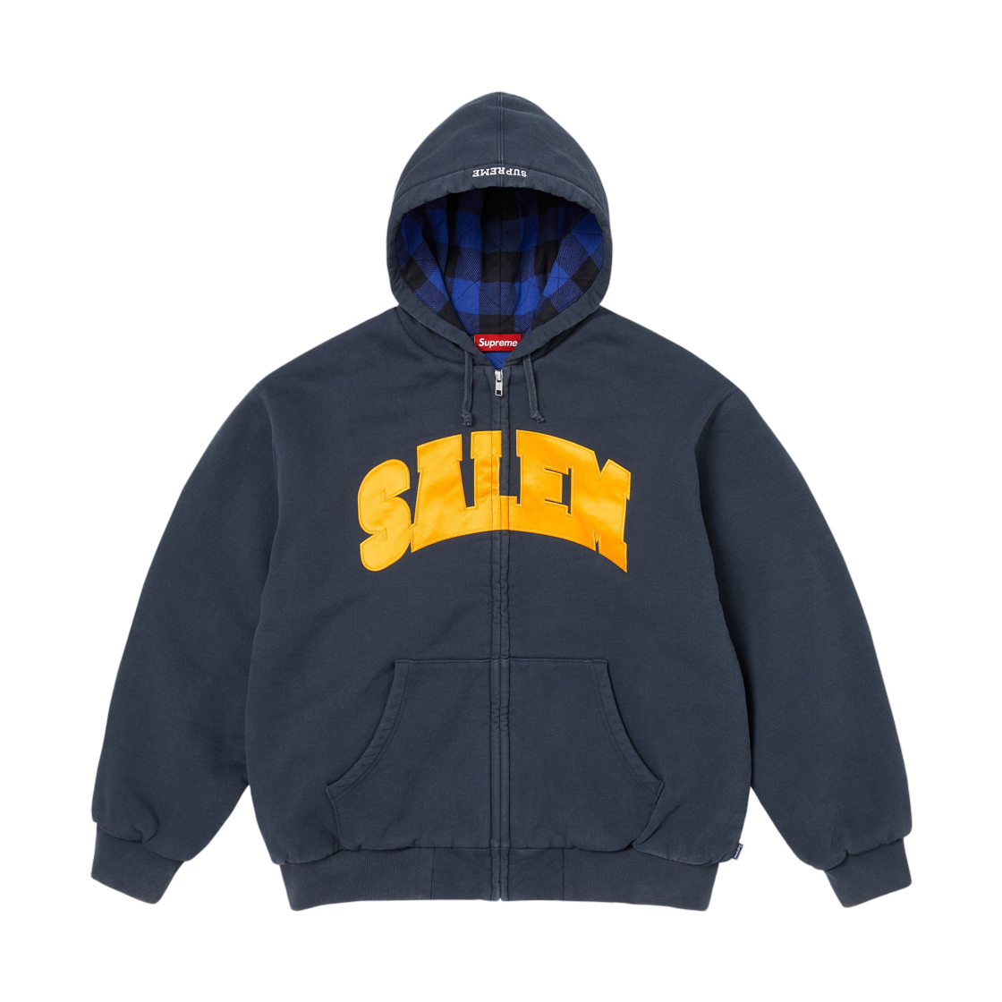 - Supreme x Salem Zip Up Hooded Sweatshirt Navy - 26SS