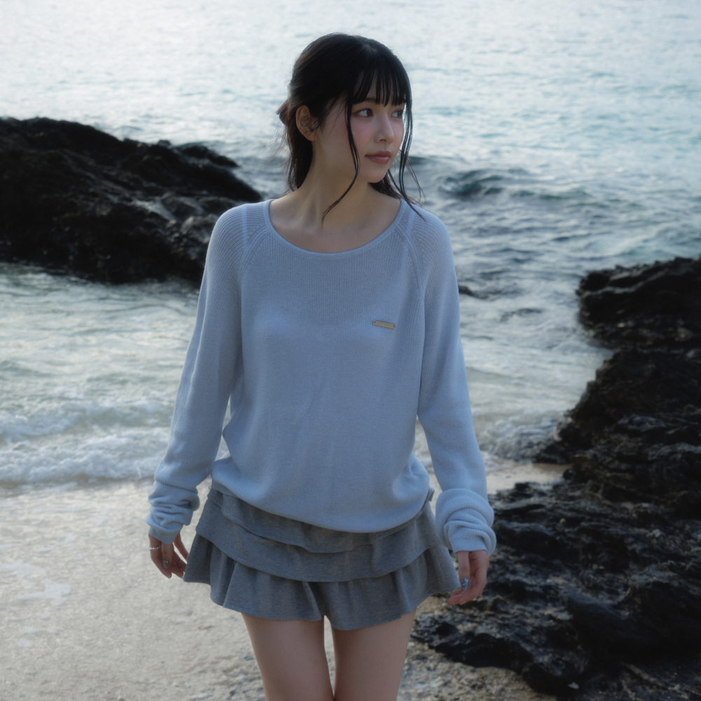로제프란츠 보트넥 시스루 베이직 니트 스카이 블루(Rosefrantz Boatneck Sheer Basic Knit [Sky Blue]) - 3