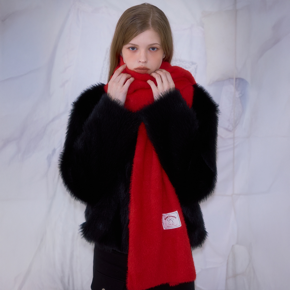 로제프란츠 코지 퍼 머플러 레드(Rosefrantz Cozy Fur Muffler [Red]) - 6