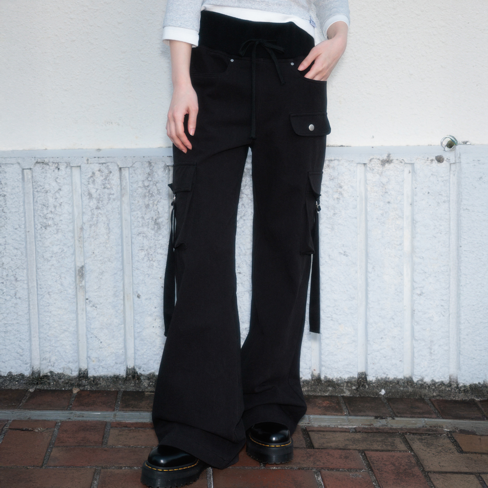 로제프란츠 카고 슬림 부츠컷 팬츠 블랙(Rosefrantz Cargo Slim Bootcut Pants [Black]) - 3