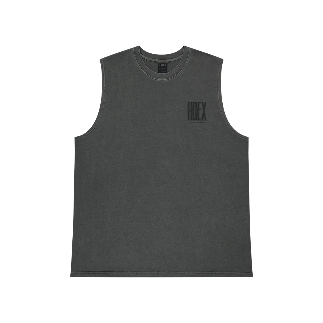 H252MSOSL17PCH HDEX Crack Printed Pigment Sleeveless Pigment Charcoal