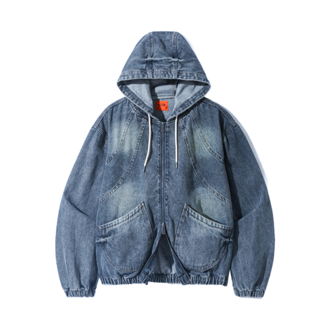 디미트리블랙 VLAD 워시드 슬래쉬 데님 후드 자켓 인디고 그레이(Dimitri Black VLAD Washed Slash Denim Hooded Jacket Indigo Grey)