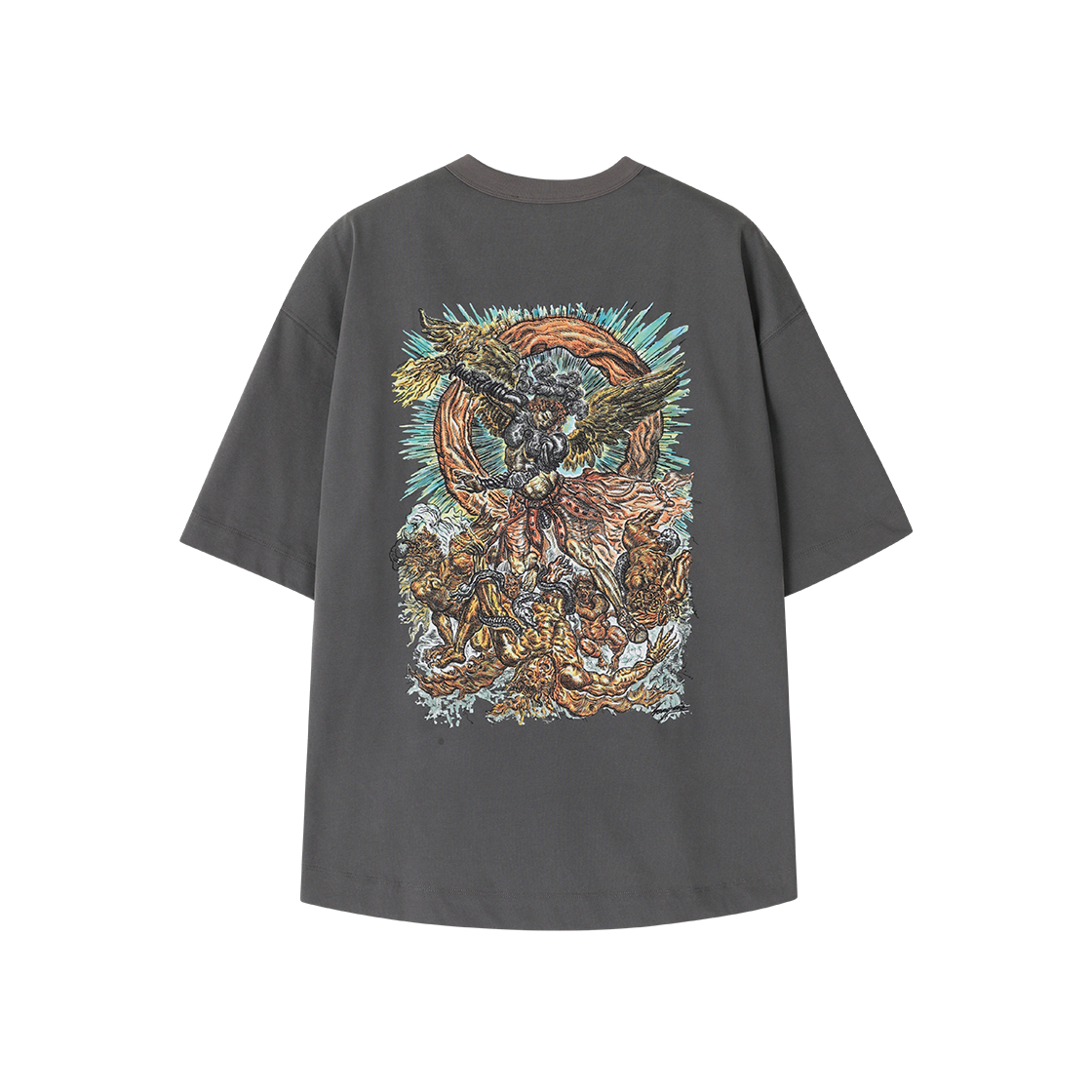 송지오 컬렉션 아크엔젤 엠브로이드 티셔츠 다크 그레이(SONGZIO COLLECTION Archangel Embroidered T Shirt Dark Grey Washed) - 2