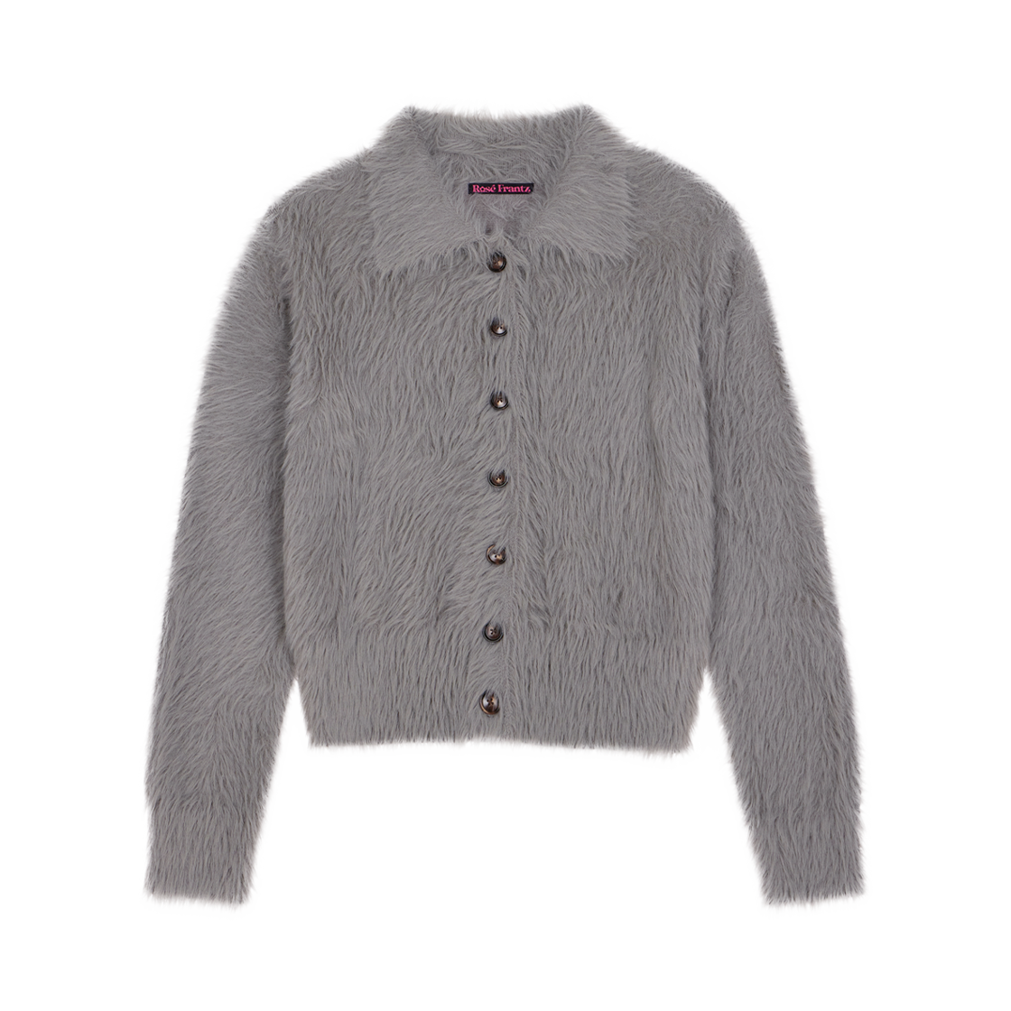RS25CCD101GRY Rosefrantz Fur Collar Button Cardigan [Gray]