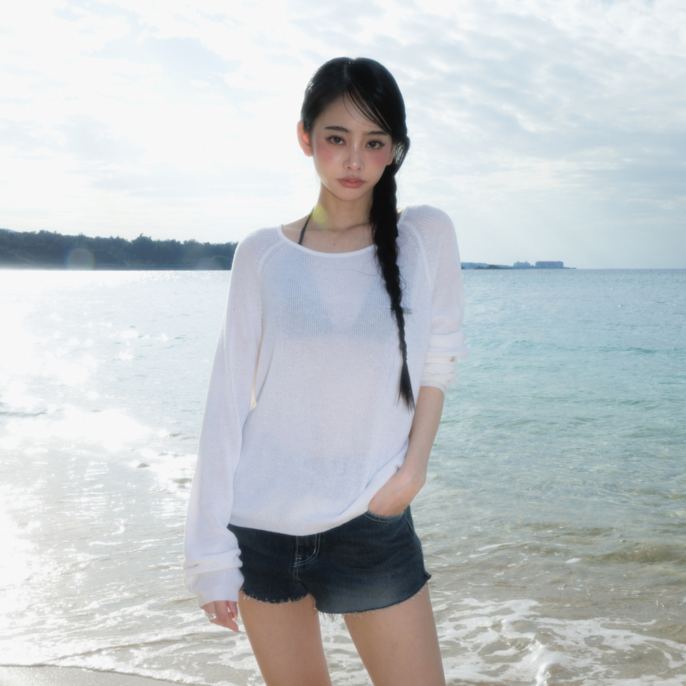 로제프란츠 보트넥 시스루 베이직 니트 아이보리(Rosefrantz Boatneck Sheer Basic Knit [Ivory]) - 3