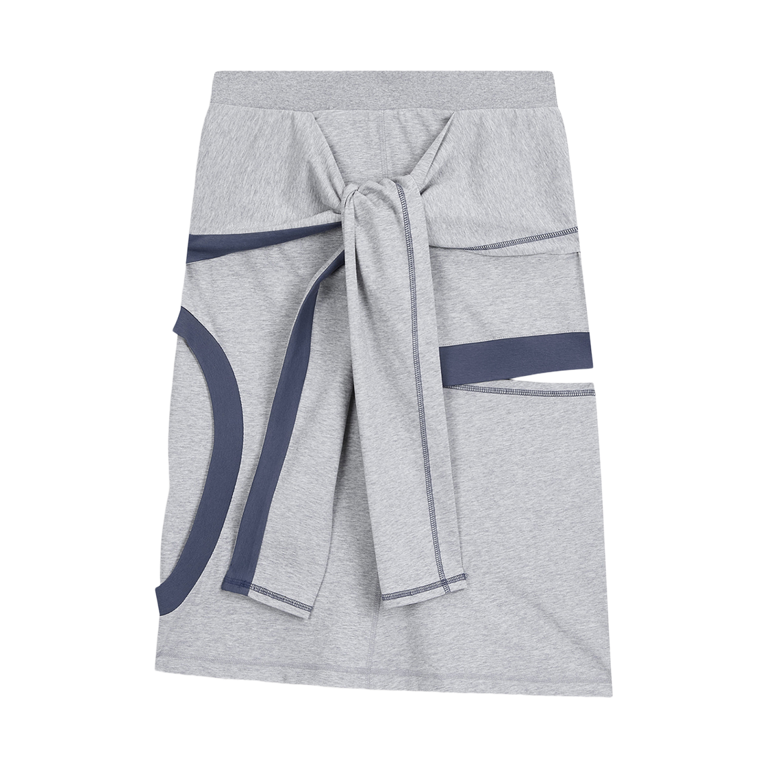 (W) 오픈 Yy 컬러 블록 패널 컷아웃 스커트 그레이((W) Open Yy Color Block Panel Cutout Skirt Gray)