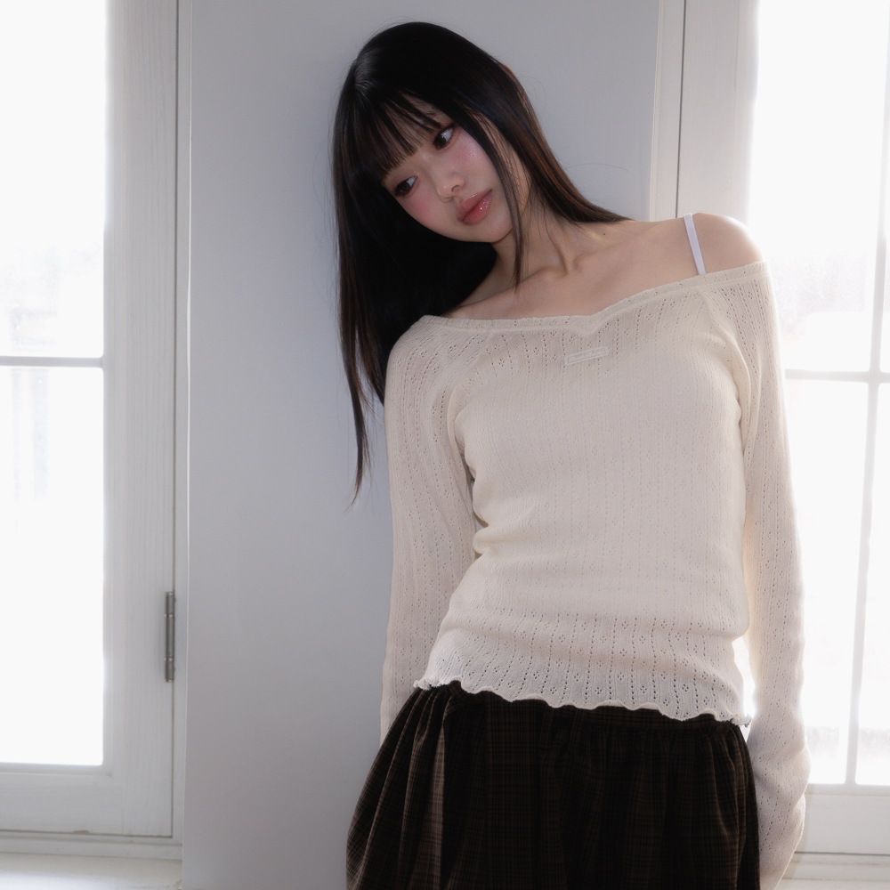 로제프란츠 레이스 라벨 브이넥 롱슬리브 아이보리(Rosefrantz Lace Label V-Neck Long Sleeve [Ivory]) - 4