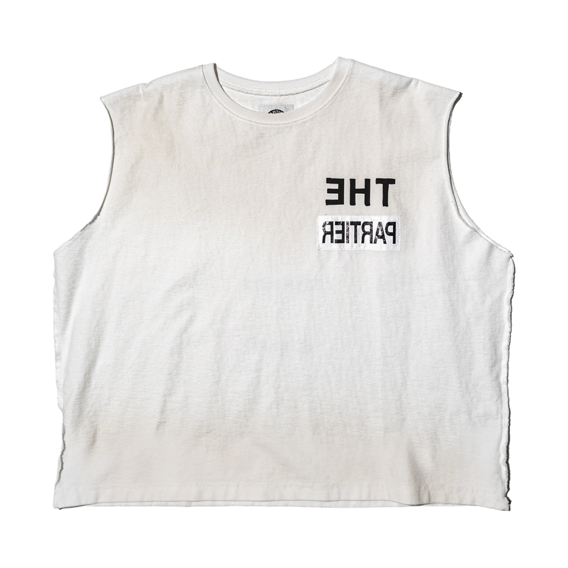 펀치 드렁크 파티즈 파티어 오일 더트 크롭 슬리브리스 더티 화이트(Punch Drunk Parties Partier Oil Dirt Crop Sleeveless Dirty White) - 1