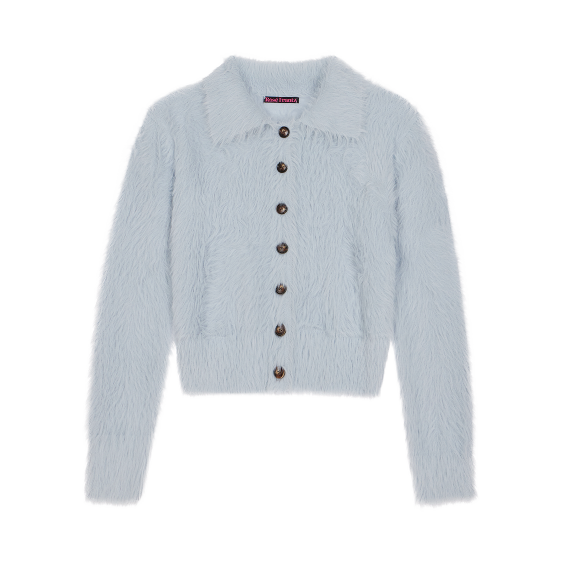 RS25FCD103SBL Rosefrantz Fur Collar Button Cardigan [Sky Blue]