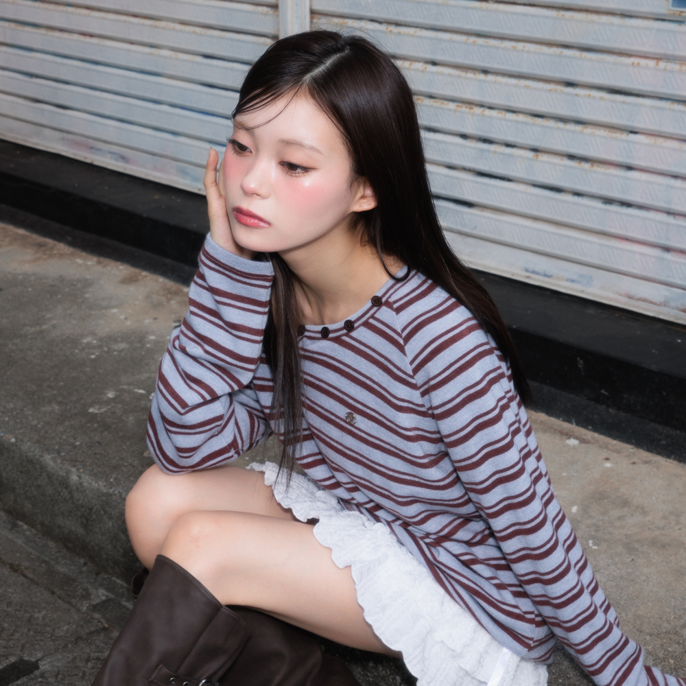 로제프란츠 스트라이프 버튼 롱슬리브 블루(Rosefrantz Stripe Button Long Sleeve [Blue]) - 5