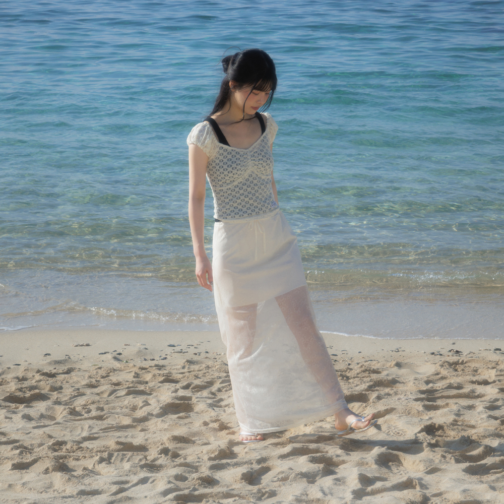 로제프란츠 레이스 로우라이즈 롱 스커트 크림(Rosefrantz Lace Lowrise Long Skirt [Cream]) - 2