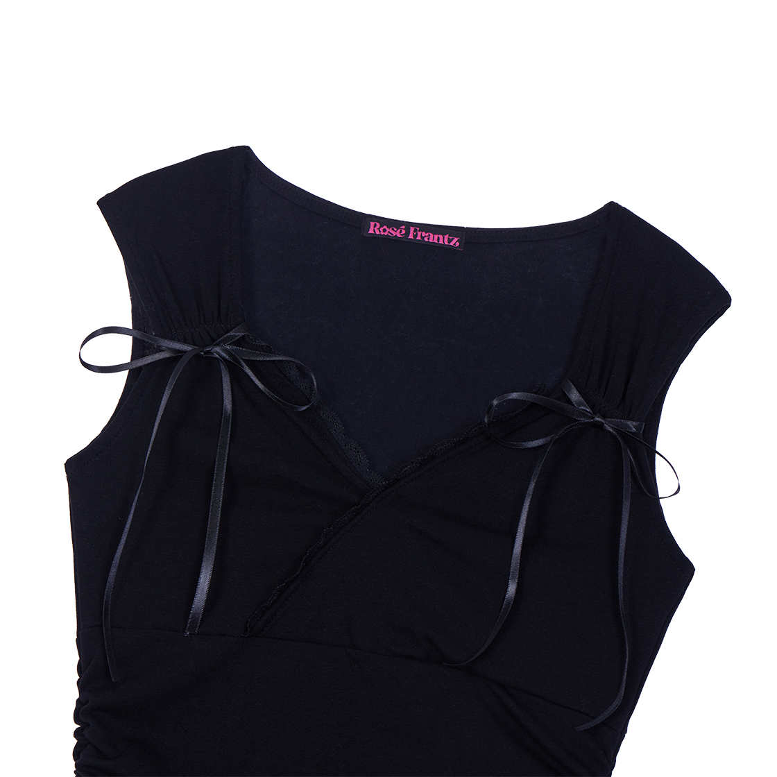 로제프란츠레이스 트리밍 리본 뮤즈 슬리브리스 블랙(Rosefrantz Lace-trim Ribbon Muse Sleeveless [Black]) - 2