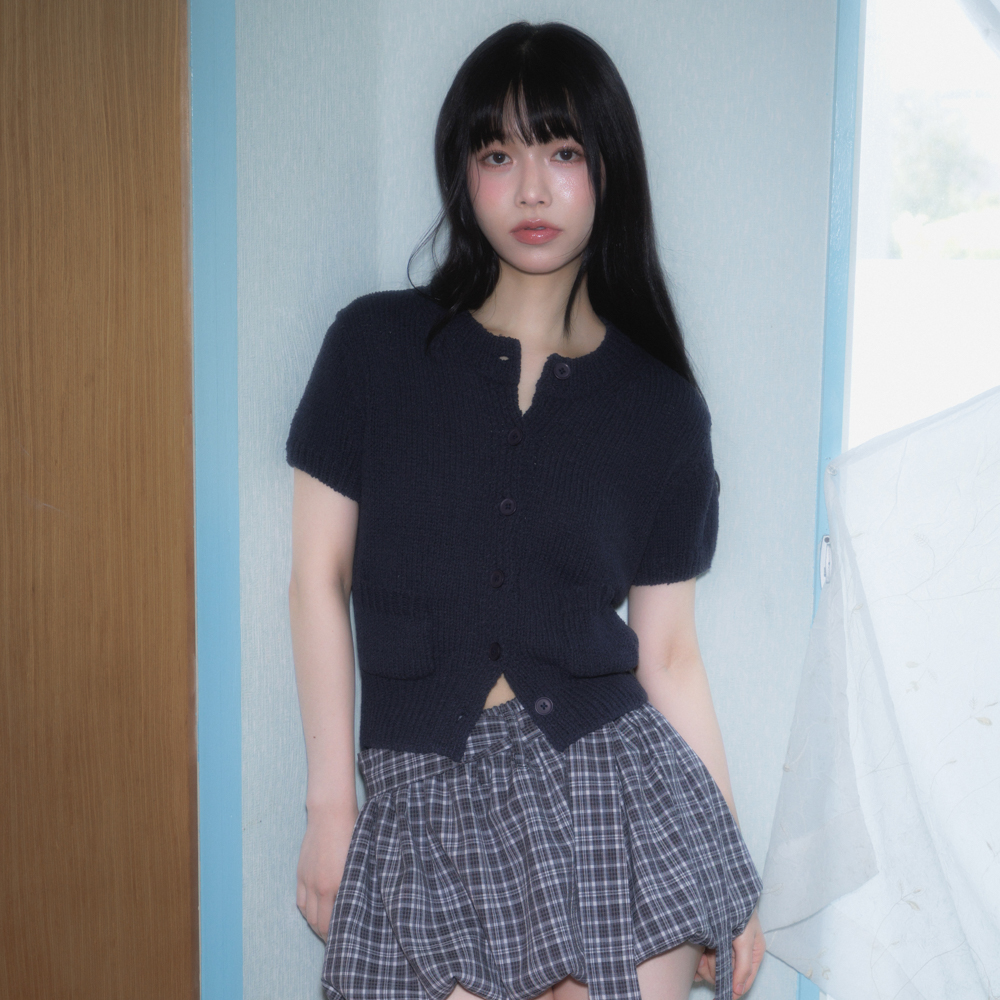 로제프란츠 포켓 반팔 니트 가디건 네이비(Rosefrantz Pocket short sleeve knit cardigan [Navy]) - 2