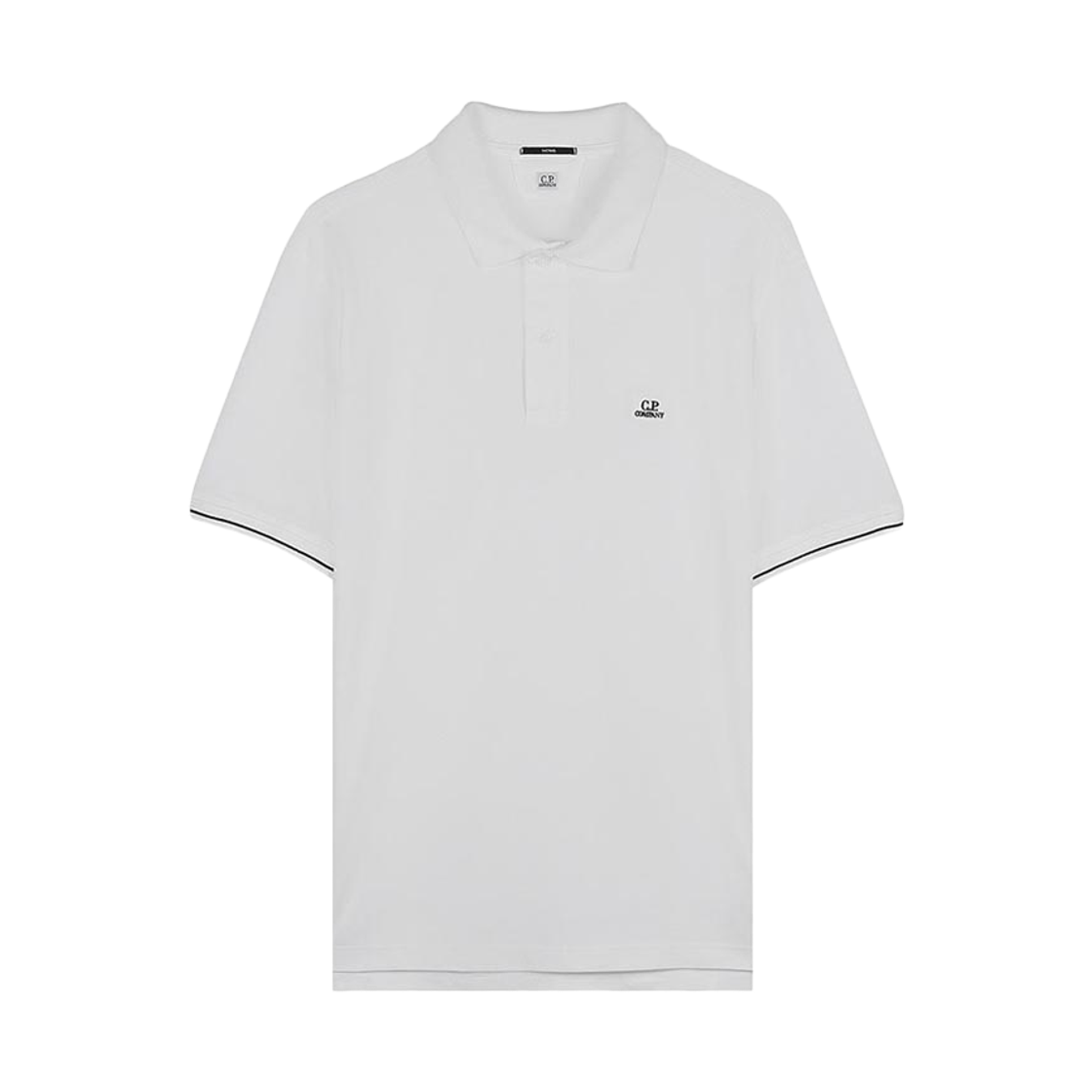 20CMPL288A006263G103 C.P. Company Logo Pique Polo Shirt Gauze White - 26SS
