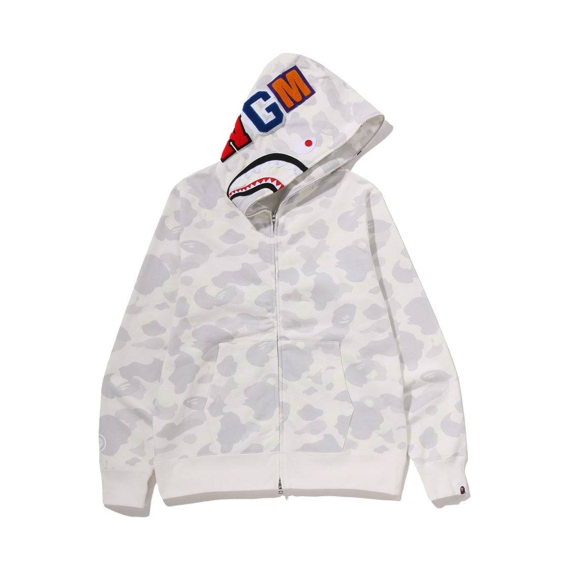 베이프 시티 카모 샤크 레귤러 핏 풀 집 후드 화이트(BAPE City Camo Shark Regular Fit Full Zip Hoodie White) - 2
