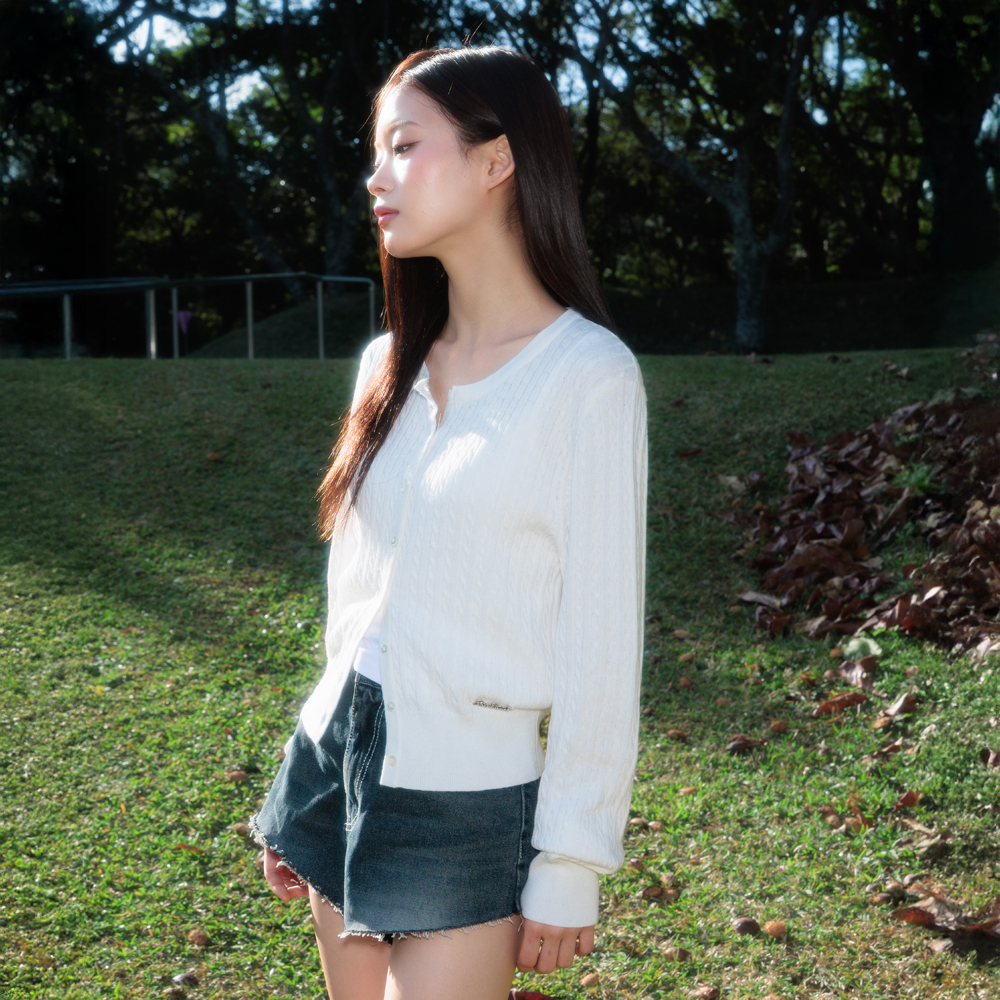 로제프란츠 케이블 니트 베이직 가디건 아이보리(Rosefrantz Cable Knit Basic Cardigan [Ivory]) - 3