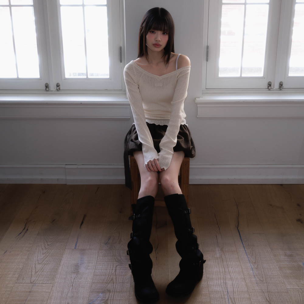 로제프란츠 레이스 라벨 브이넥 롱슬리브 아이보리(Rosefrantz Lace Label V-Neck Long Sleeve [Ivory]) - 5