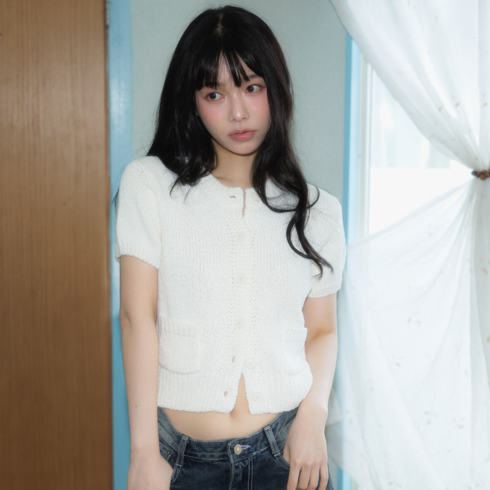 로제프란츠 포켓 반팔 니트 가디건 아이보리(Rosefrantz Pocket short sleeve knit cardigan [Ivory]) - 6